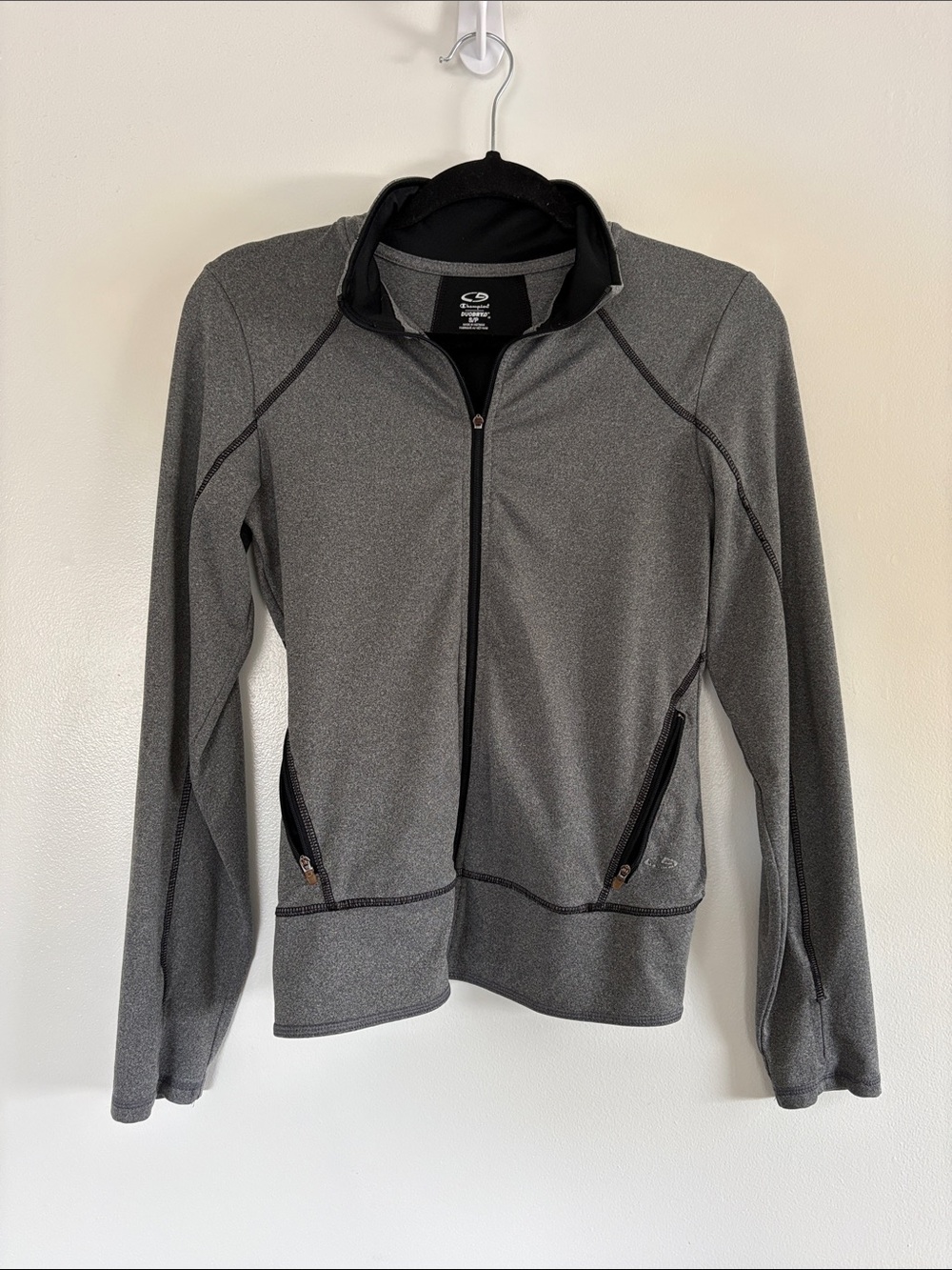 Champion Gray Full-Zip Utility Jacket with Zip Pockets